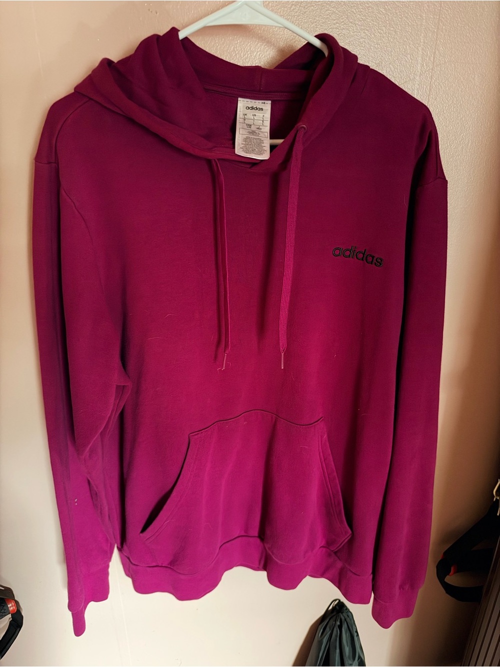 adidas Women's Deep Pink Hoodie Sweatshirt
